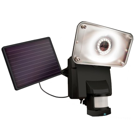 Secure Motion-Activated Solar Security Video Camera/Floodlight - Black